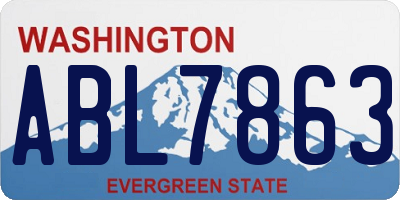 WA license plate ABL7863