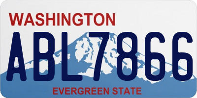WA license plate ABL7866