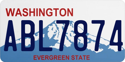 WA license plate ABL7874
