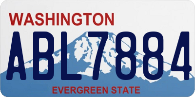 WA license plate ABL7884
