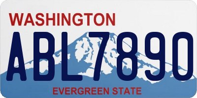 WA license plate ABL7890