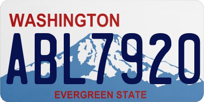 WA license plate ABL7920
