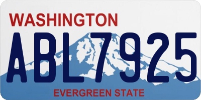 WA license plate ABL7925