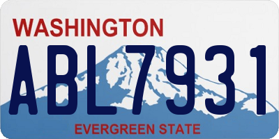 WA license plate ABL7931