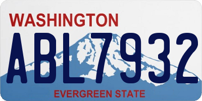 WA license plate ABL7932
