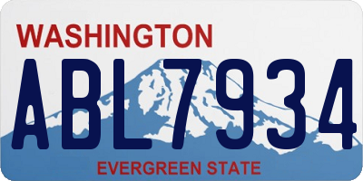 WA license plate ABL7934