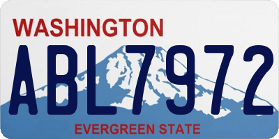 WA license plate ABL7972