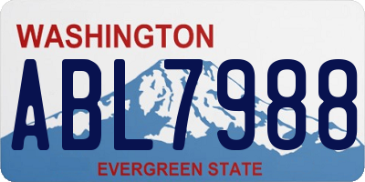 WA license plate ABL7988