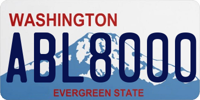 WA license plate ABL8000