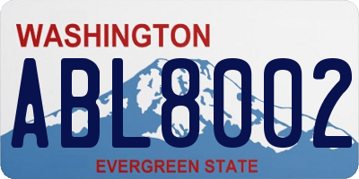 WA license plate ABL8002