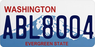 WA license plate ABL8004