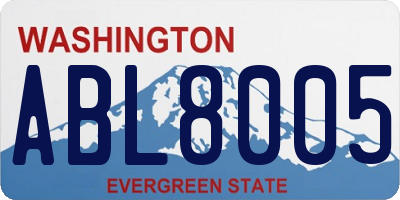 WA license plate ABL8005