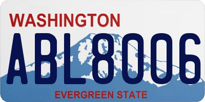 WA license plate ABL8006