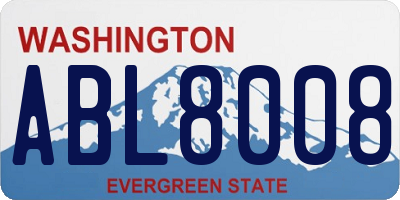 WA license plate ABL8008
