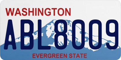WA license plate ABL8009