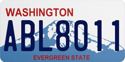 WA license plate ABL8011