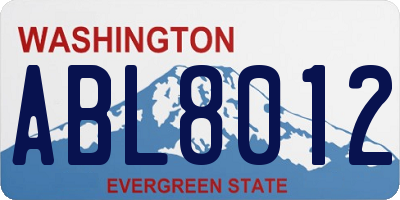 WA license plate ABL8012