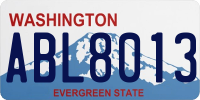 WA license plate ABL8013