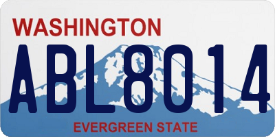 WA license plate ABL8014