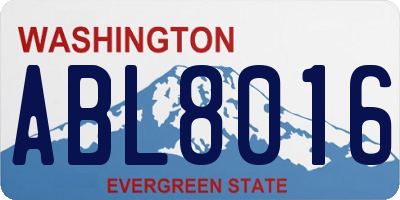 WA license plate ABL8016
