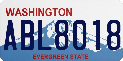 WA license plate ABL8018