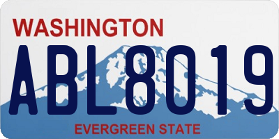 WA license plate ABL8019