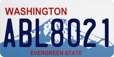 WA license plate ABL8021