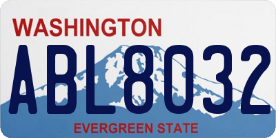 WA license plate ABL8032