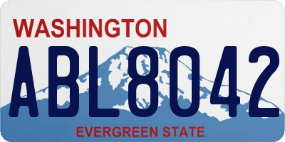 WA license plate ABL8042