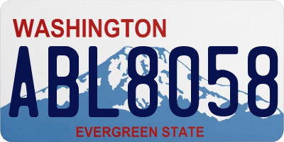 WA license plate ABL8058
