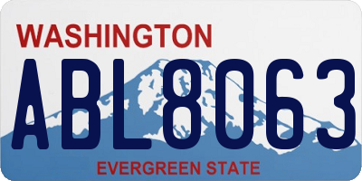 WA license plate ABL8063