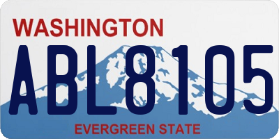WA license plate ABL8105