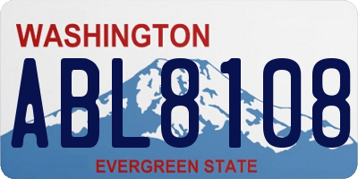 WA license plate ABL8108