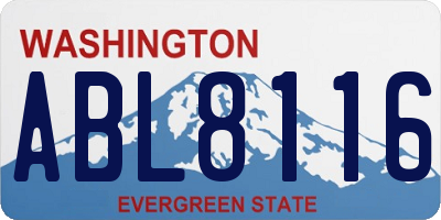 WA license plate ABL8116