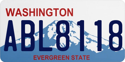 WA license plate ABL8118