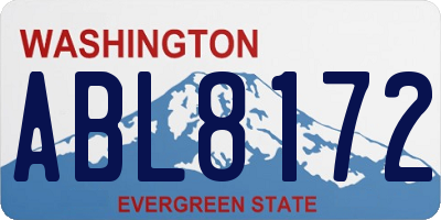WA license plate ABL8172