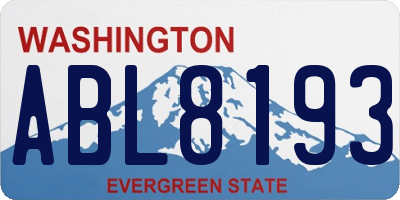 WA license plate ABL8193