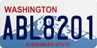 WA license plate ABL8201