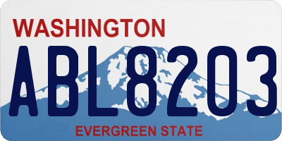 WA license plate ABL8203