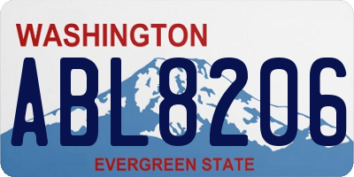 WA license plate ABL8206