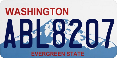 WA license plate ABL8207