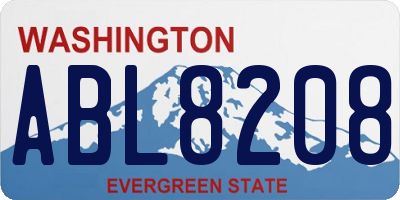 WA license plate ABL8208