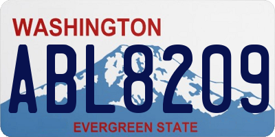 WA license plate ABL8209