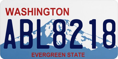 WA license plate ABL8218