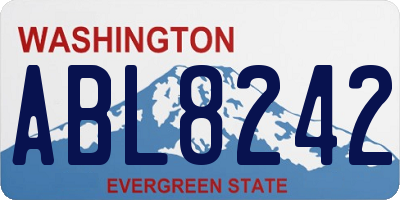 WA license plate ABL8242