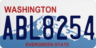 WA license plate ABL8254