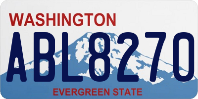 WA license plate ABL8270