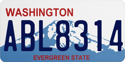 WA license plate ABL8314