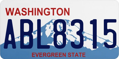 WA license plate ABL8315