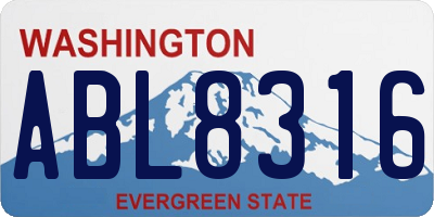 WA license plate ABL8316